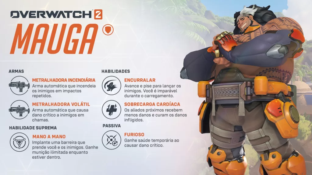 Overwatch 2: Mauga é novo herói do game de tiro; veja trailer